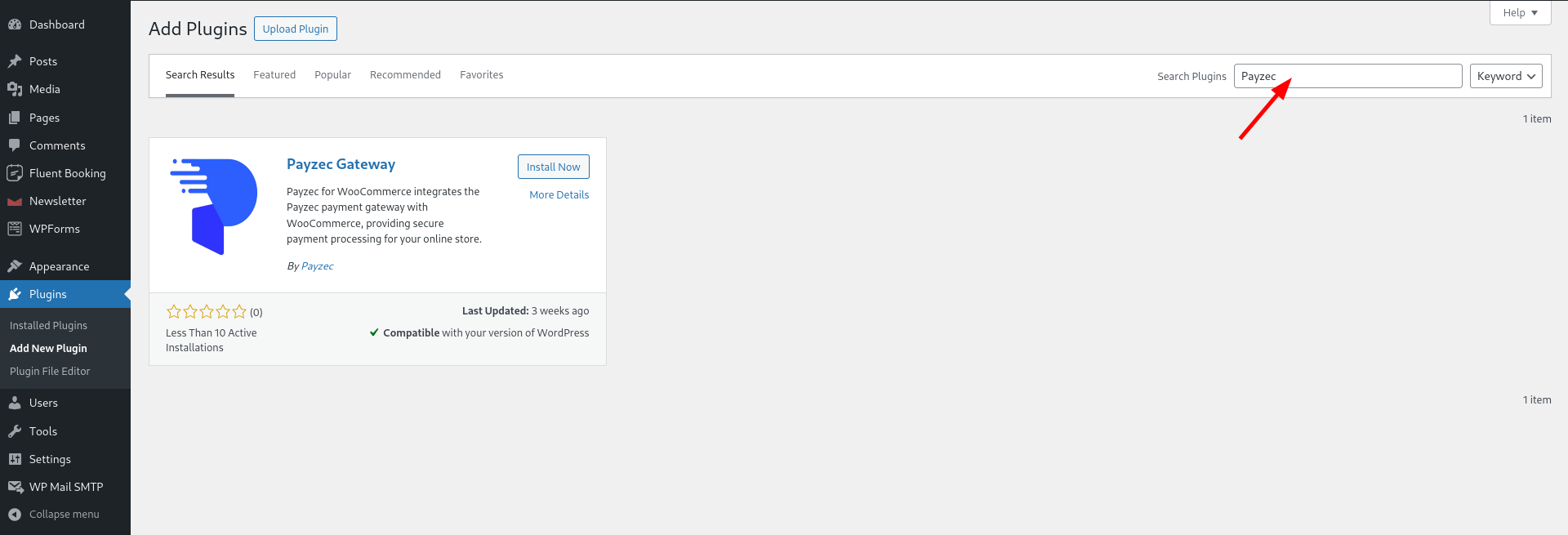 Search for Payzec Plugin