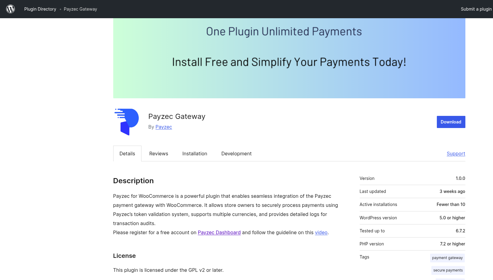 Download Payzec Plugin